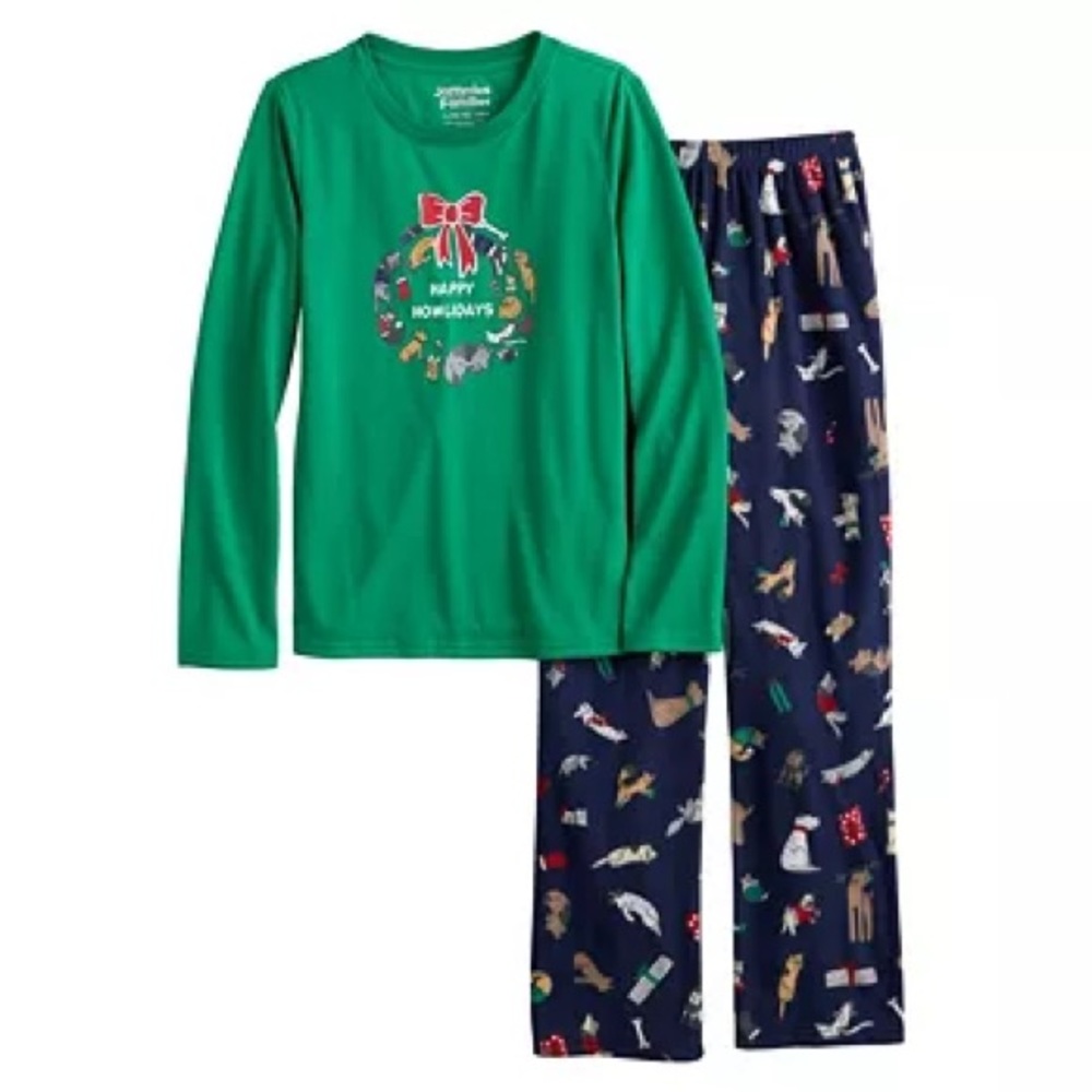 Jammies For Your Families Happy Howlidays Pajama Set: NWT: SZ XS (6/6X)